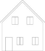 Piktogramm: Freistehendes Einfamilienwohnhaus