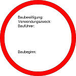 Bauplakette - Roter Ring