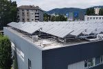 Solarpanele auf dem Dach der Haupthaus der AVL in Graz               