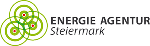 Logo der Energie Agentur Steiermark, Grüne Kreise mit orangenem Punkt in der Mitte